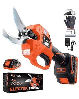 VOTREK® Effort-Saving Electric Pruning Shears, Power Cuts 1.6" Branches | SK5 Steel Blade, Lightweight with Safety Lock, Brushless Motor, Battery Pruner Included for Tree Trimming