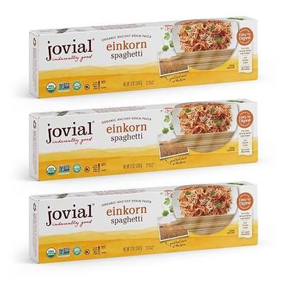 Jovial Einkorn Wheat Organic Spaghetti Pasta - Thin Spaghetti Noodles, Dried Pasta, 7 g Protein per Serving, USDA Organic, Non GMO - 12 Ounce, Pack of 3