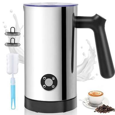 Casimhu Electric Milk Frother 4-in-1 Foam Maker, Hot Cold Foam, 10.6 oz | Electric Milk Steamer, 4-in-1 Cold and Hot Foam Maker for Lattes, Cappuccinos, 500W Fast Frothing, Ceramic Lining Interior