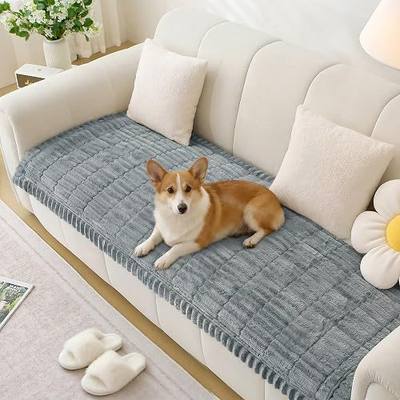 Pet Couch Covers for Dogs, Non Slip Dog Couch Cover Sofa Protector | Machine Washable Dog Sofa Covers for 3 Cushion Couch, Pet Friendly Soft Sofa Slipcover(Light Grey, 27.6" x 70.9")
