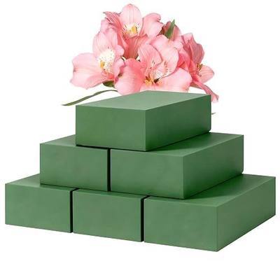 6 Pack 5.5"L x 3.1"W x 1.6"H Floral Foam Blocks, Styrofoam for Planters | Dry & Wet, Green Florist Foam for Fresh & Artificial Flowers Arrangements, Indoor Outdoor, for Wedding Home Garden Succulents