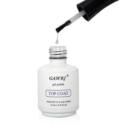 Gel Top Coat No Wipe 15ml - Ultra Glossy Top Coat Gel Nail Polish, Soak Off UV LED Curing, Long Lasting Shine for DIY Nail Art
