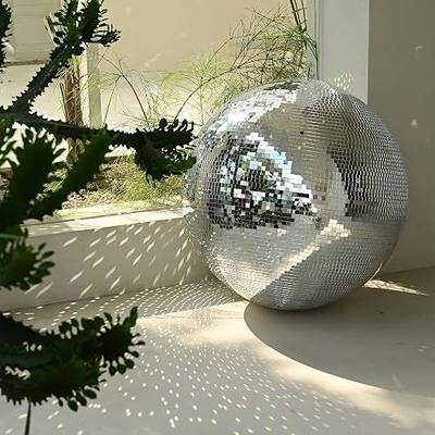 Yescom 24" Large Disco Ball Mirror Big Hanging Glass Decoration for 70s 80s | Party Events Wedding DJ Dance Club Bar Stage Lighting Business Holiday Home Decor Silver