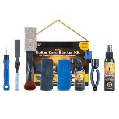MusicNomad 8 pc. Guitar Care Starter Kit for Cleaning, Repair & String Changing Tools, Guitarist Gift Set (MN299)