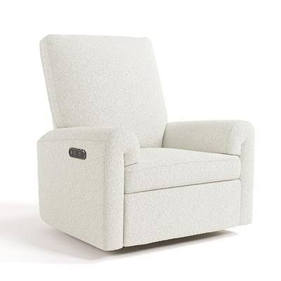 Storkcraft Sorrento Deluxe Power Recliner Swivel Glider, Ivory Boucle | Premium Electronic Nursery Rocking Chair, OEKO-TEX 100 Certified, Includes Dual-USB Charging Port with USB-A & USB-C