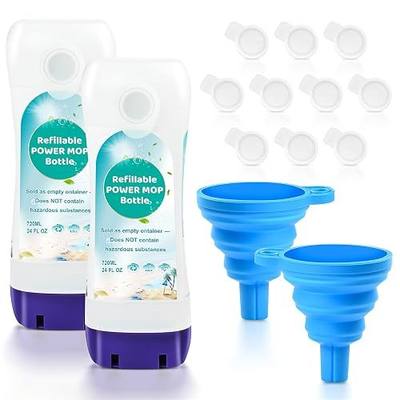 Bisenkud 2 Pack Refillable Bottle for Swiffer® Power Mop™ | 720ML / 24 FL.OZ Reusable Solution Container, Leak-Resistant Lock, Use Any Liquid Cleaner
