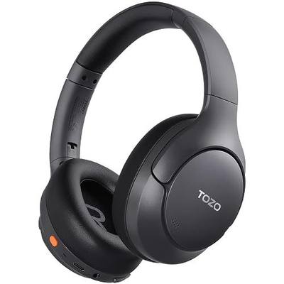 TOZO HT3 Hybrid Noise Cancelling Wireless Headphones, 90H Over Ear Headset | Hi Res Audio, AI Voice Assistant, Dual Device Connection, 32 Custom EQs, Built In 5 Mics, ANC, Foldable, Bluetooth 6.0