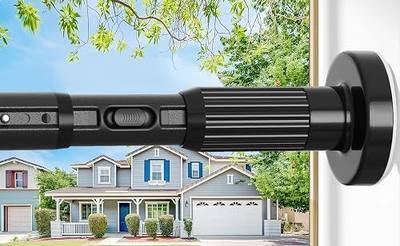Tension Curtain Rod Black Shower Rod 40-166IN Extra Long Curtain Rods No Drilling Adjustable Tension Rods for Window Shower or Bathroom Outdoor Patio Diameter 1.26In