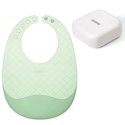 haakaa Lightweight Silicone Pocket Bib – Ultra-Light & Foldable Travel Silicone Baby Bibs with Deep Food Catcher Pocket, Adjustable Waterproof Design, Baby Feeding Essentials