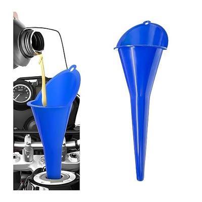 Oil Funnel, Plastic Long Neck Multi-Purpose Spill Saver Funnel, Engine Oil Funnels for Filling Oils Gas Water Diesel Fuel Lubricants for Car Motorcycle ATV Boat (Blue-1PCS)