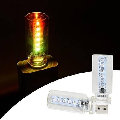 Car USB RGB Led Light Bulb Plug In, Touch Control, Memory Function, 2 Pcs | 7 Colors 7 Modes, 5V Color Changing Glass Light Bulb, for Car Truck Interior Decor