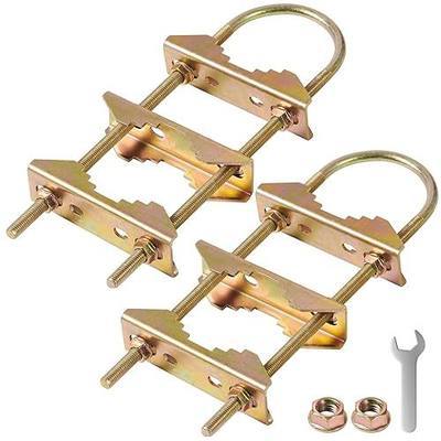 Antenna Mast Clamp TV Satellite Pole Mount Bracket - Heavy Duty Rod to Rod Clamp - Double Pipe Connection Clamp for Antenna Mounting (U Antenna Pole Clamp-2 Pcs)