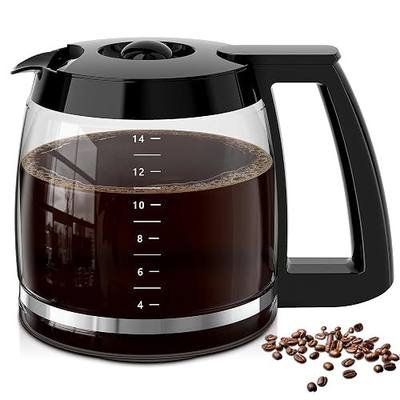 14-Cup Coffee Pot Replacement for Cuisinart Coffee Maker DCC-2200, DCC-2600, DCC-2800,DCC-3200P1,CBC-7000PC,CBC-7200PC,CBC-7400PC,DCC-1800FR. Glass Carafe Replacement for Cuisinart with Sturdy Handle.