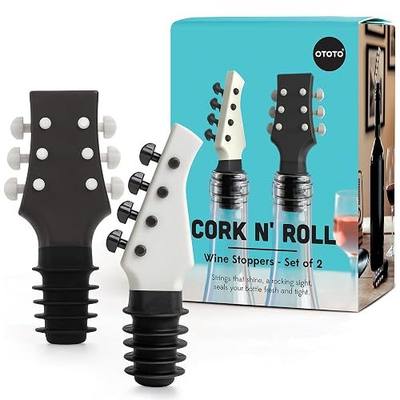 OTOTO Guitar Wine Stoppers Set - Wine Cork, Wine Cap - Unique Kitchen Gadgets, Cooking Gifts for Women, Kitchen Essentials, Kitchen Utensils, Funny Gift, Kitchen Accessories - (Cork n' Roll)