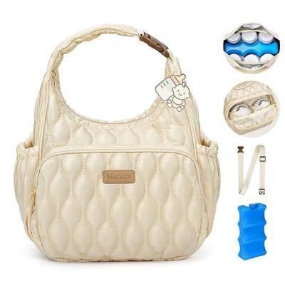 Mancro Breastmilk Cooler Bag with Ice Pack, Breast Pump Bag with Cooler | Fits 2 Wearable Pumps and 6 Bottles, Insulated Bottle Bag for Daycare or Work, Compatible with Momcozy/Medela/Elvie/Willow