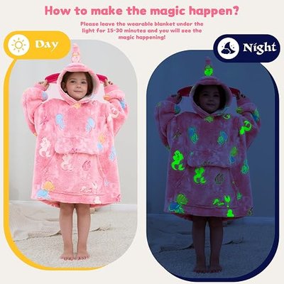 UOMNY Wearable Blanket Hoodie for Kids Wearable Blankets