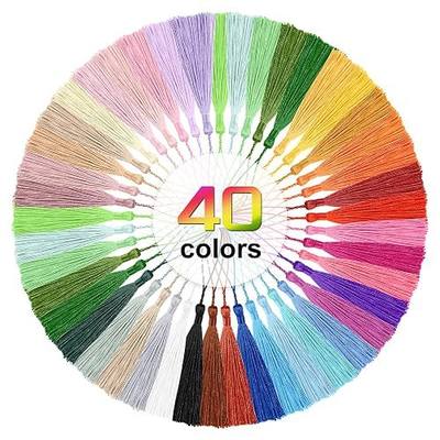200pcs Bookmark Tassels Bulk 5 Inch Silky Soft Handmade Tassels for Crafts, DIY Jewelry Making, Gift Decorations, 40 Colors