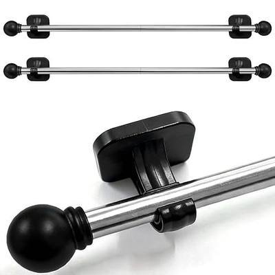 2 Pack Magnetic Curtain Rod for Metal Doors, French Door Curtain Rods Adjustable from 17 to 40 Inch, Magnetic Cafe Curtains Rod, No Tool and Easy Installation, Renter Friendly Upgrades,Black