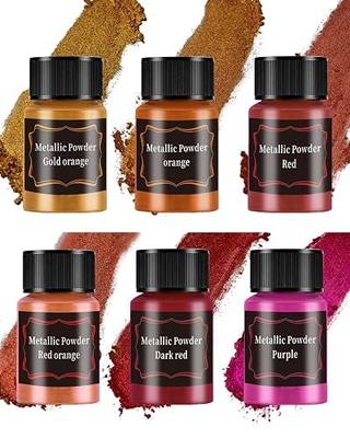 Luckymica Metallic Pigment Powder for Epoxy Resin, 6 Jars Metallic Mica Powder for Paint, Premium Mica Metal Dye for Nail Art, Slime, Polymer Clay & Other Craft, 20ml