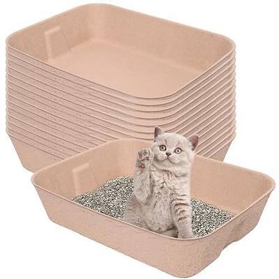 15 Pack Disposable Cat Litter Box, Travel Litter Box,Eco Friendly 100% Recycled Paper