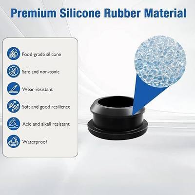 4 Pcs 50.6 mm White Silicone Rubber Plugs for 2" Round Holes | Snap in Locking Hole Plugs, Longer & Thicker Rubber Stoppers, Tube Pipe End Caps Bathtub Jet Covers, Waterproof Sealing Plug