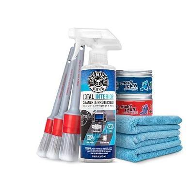 Chemical Guys, 9-Piece Interior Car Cleaning Kit, Cleaner, Gel, Brushes | Sticky Icky Car Cleaning Gel, detailing brushes, and microfiber towels, complete car interior cleaning and refresh bundle
