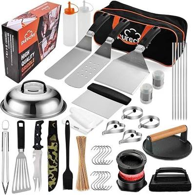 238pcs Premium Griddle Accessories Kit, Griddle Tools for Flat Top Grill with Enlarged Spatulas, Burger Press, Basting Cover, Flat Top Grill Accessories for Outdoor BBQ Teppanyaki