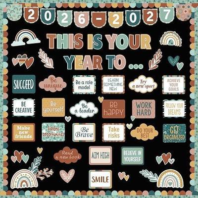 Boho Classroom Bulletin Board Decoration Set Back to School Classroom Decor | Boho Theme Classroom Decor Growth Mindset Positive Affirmations Wall Decor for School Office Home Teacher Wall Supply
