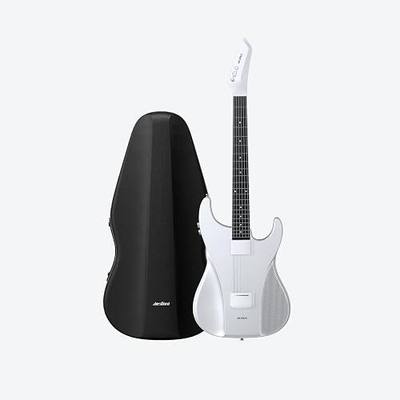 AeroBand Guitar Smart Guitar With Silicone Strings, Travel Silent Guitar With Detachable Fretboard, Headphone Jack, Built-in Speaker and Drum system, Aeroband APP Play, MIDI (White with Bag)