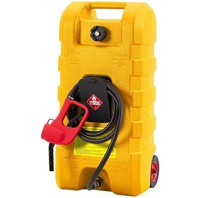 15 Gallon Gas Can, Portable Fuel Tank with Pump, Fuel Transfer Tank, Portable Gasoline Tank On Wheels with Le Fluid Transfer Siphon Pump and 10-Inch Hose for Cars, Boats, Lawnmowers, ATVs