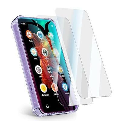 Case and Tempered Glass Screen Protector for innioasis G1 G3 MP3 Player 2 in 1 Set,TPU Clear Cover,Anti Scratch Shock Absorption 9H Hardness, HD Clear, 2 Pack