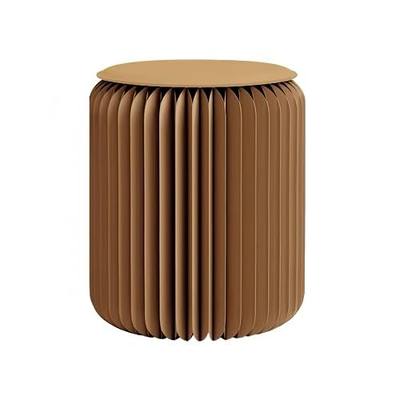 NOONTIDE Folding Stool - 17Inch Home Furniture 660lb Load Capacity Foldable Paper Stool Eco-Friendly Kraft Paper Honeycomb Design,Foldable to 1.2",Brown Modern Minimalist Stool for Living Room(Brown)