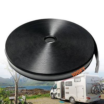 1" RV Trim Molding Insert 100FT - Heavy Duty RV Vinyl Weather Stripping Exterior Replacement, UV Resistant Screw Cover Trim Molding for Camper Travel Trailer Roof/Gutter/Corner/Channel Seal