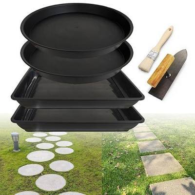 Round Stepping Stone Molds, 4 Size Cement Paver Molds for Concrete 12.7'' 13.2'' Plastic Brick Concrete Molds and Forms for Walkways Garden Pavement
