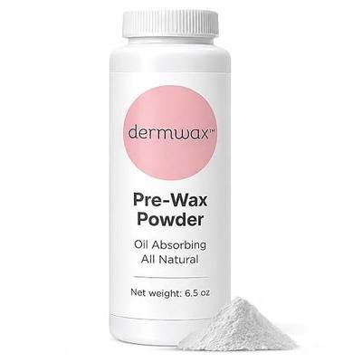 Dermwax Pre Wax Powder, Talc-Free Skin Prep for Hair Removal Waxing, 6.5 oz | Fragrance & Aluminum-Free Wax Powder for Hair Removal, Waxing Prep with Cornstarch, Absorbs Oil & Moisture Before Waxing Skin