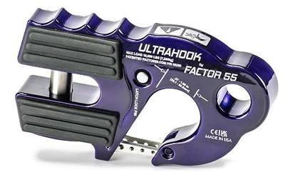 Factor 55 00250-15 Ultrahook Winch Hook Closed System Shackle Max Load 16,000 lbs ULT Strength Shackle Pin Mount 48,000 lbs Offroad 4x4 Adventure – Purple