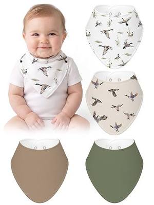 4 Pcs Baby Bandana Bib Cute Baby Nursery Decor Cotton Newborn Infant Feeding Drool Bib for Drooling and Teething Girl Boy
