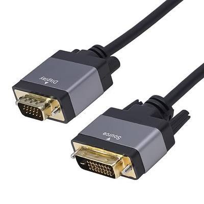 Cyberguys! DVI to VGA Cable 6ft, Male to Male DVI-D to VGA Adapter Cord with Secure Latch, Gold-Plated Connectors – Plug and Play Adapter Cable for Monitor, Projector, Desktop, Laptop, 1080P 60Hz