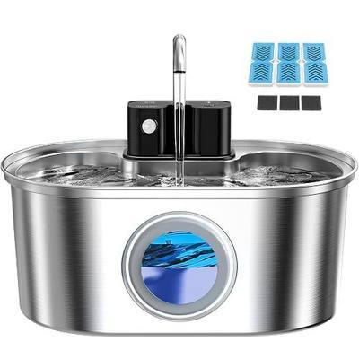 PEKTACO Wireless Cat Water Fountain, 108oz/3.2L Stainless Steel, 3 Filters | 3 smart modes, 25 dB quiet pump, multi-layer filtration, BPA-free parts, dishwasher-safe bowl, easy-clean for daily use