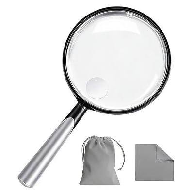10X 30X Handheld Magnifying Glass for Reading - 110mm Diameter, PMMA Lens, Lightweight ABS Frame, Large Magnifier for Kids Seniors,Suitable for Close Work Hobbies and Science