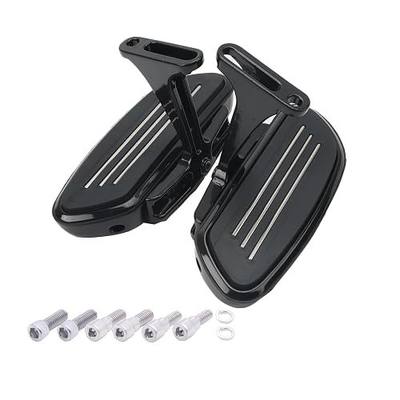 Black Streamliner Passenger Footboards/Foot Pegs for Harley Touring Models Street Glide Road Glide Electra Glide Road King 1993-2024 2025 2026