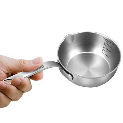 18/10 Stainless Steel Butter Warmer, 13.5 fl oz (400ml), Ideal for Heating Milk, Butter, Sauces, Baby Food, Coffee, Chocolate, Egg Pan, Compatible with Induction & Gas Stovetops