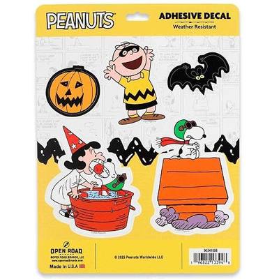 Peanuts Halloween Adhesive Vinyl Decal Pack | Fun Set of Stickers Featuring Charlie Brown, Snoopy and Halloween Designs, 1 pack (5 count)