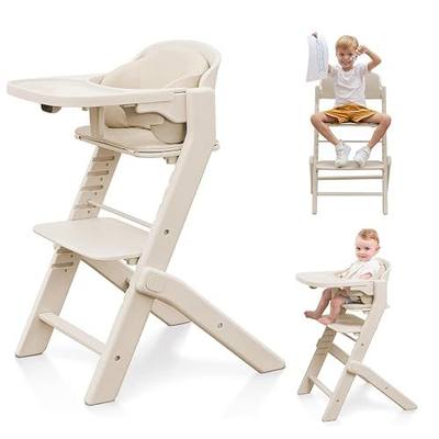 Obee Odee Fully Washable Baby High Chair for Babies and Toddlers(Beige) | Growth High Chair for Toddlers from 6 Months to 220 Lb, Convertible High Chair with Soft Cushion, Adjustable Seat & Tray