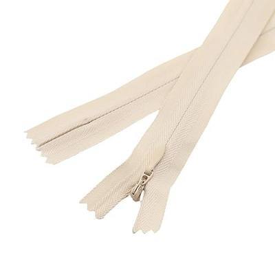 Leekayer 3# 7 Inch Invisible Zipper for DIY Tailor Sewing Craft 17.78cm Beige Hidden Zippers Closed End Bulk 10 PCS/Pack (Beige,7")