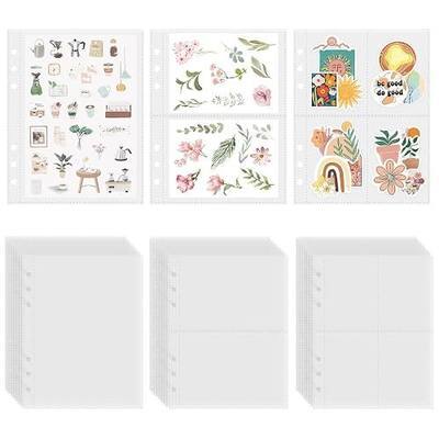 30 Sheets Clear Binder Sleeves 1/2/4 Pocket Sheets Protectors Double Sided Plastic Sleeves for Photo Card Sticker Storage Organizer 6 Ring A5 Binder Inserts Refills Pocket Pages Set