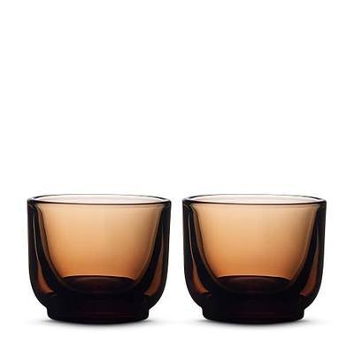 Fellow Pirch Espresso Shot Glasses 3.5 oz, Set of 2, Weighted Thick Glass | Demitasse Cups, Dishwasher & Microwave Safe Coffee Cup Set for Espresso & Latte Art, Tinted Amber Glass, Amber