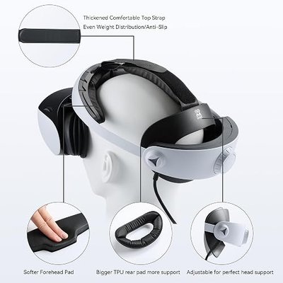 AMVR CM1 Comfortable Mod Kit for PS VR 2 Accessories, Stay in The Sweet Spot, Weight Balancer, Upgraded Soft&Breathable Forehead Pad and Rear Pad