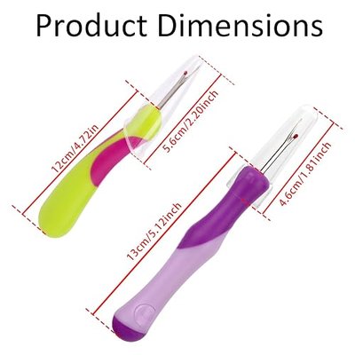 2pcs Seam Ripper, Thread Cutter Picker Tool, Sewing Stitch Remover for Needlepoint Accessories and Gadgets, Descosedores De Costura, Knitting Cross Embroidery Hem Supplies Threader Puller Removal