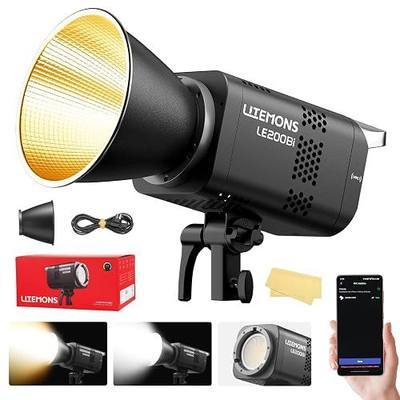 Godox Litemons LE200Bi 220W Bi Color COB LED Video Light, Professional Bowens Mount Continuous Photography Lighting CRI/TLCI 98+ 57700 Lux@1m APP DMX Control Ultra Quiet Luz Continua Godox